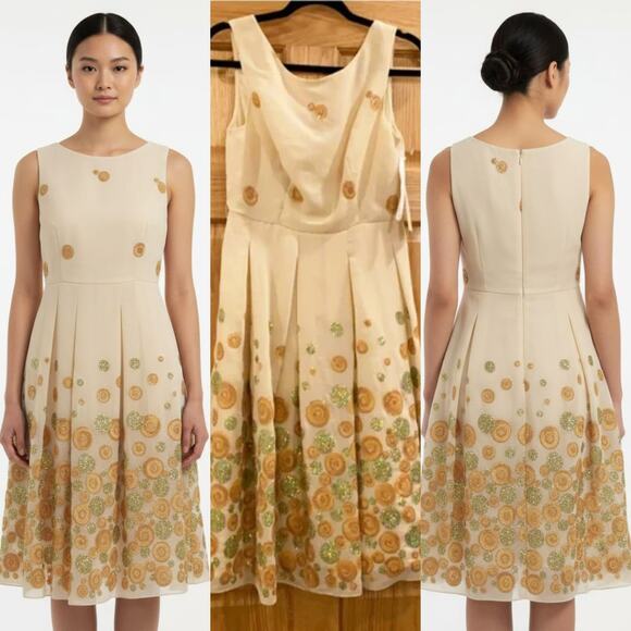 Mikael Aghal Dresses & Skirts - MIKAEL AGHAL Ladies Terracotta Sleeveless Embroide